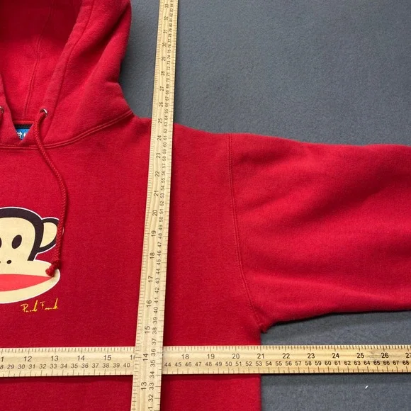Paul Frank Hoodie Sweatshirt Red Pullover Y2K Vintage Monkey Graphic Print - Picture 9 of 14